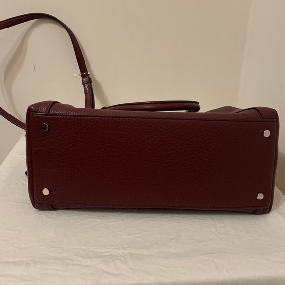 Kate Spade Jackson Pebble Leather Med. Triple Compartment Satchel Cherrywood Red - Picture 6 of 9
